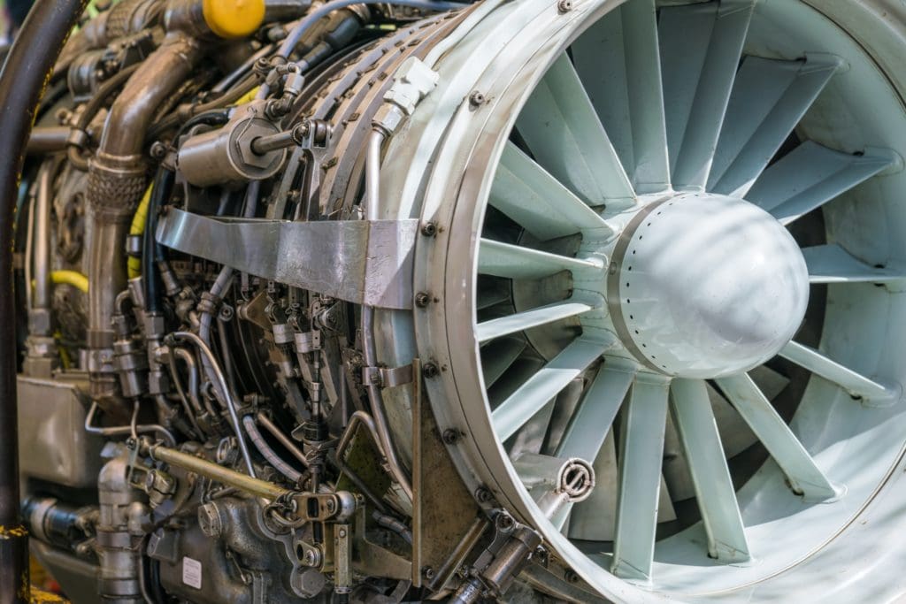 An airplane turbine ready to be repaired. What are teh limitations of cold spray? Cold spray is perfect for repairing aerospace components.